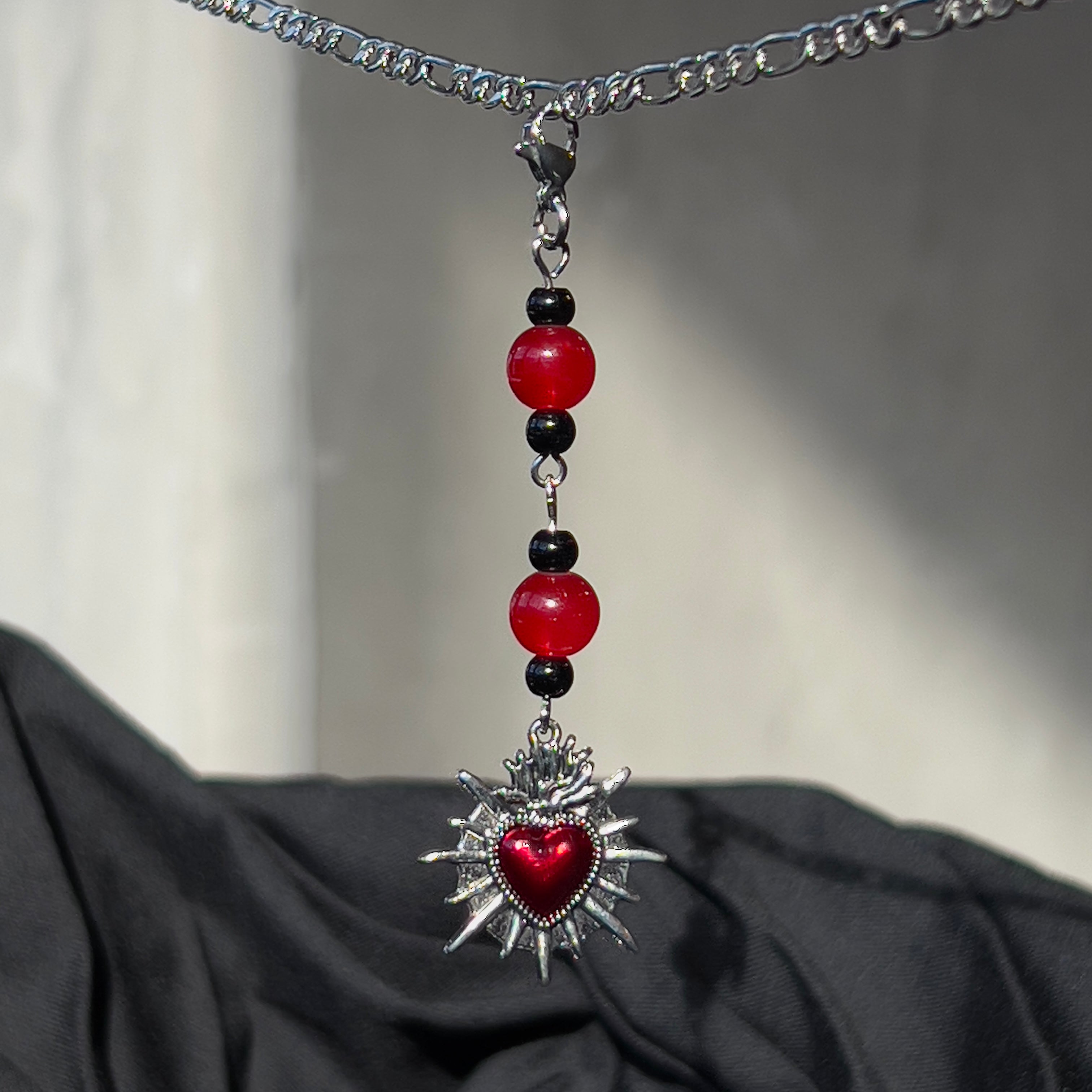 red heart chain charm
